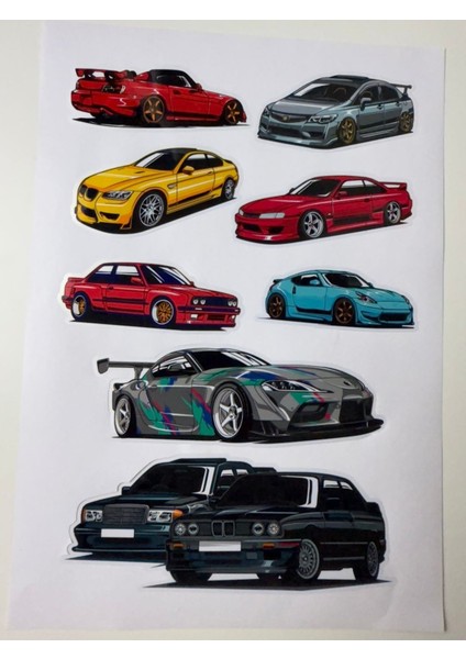 Araba Sticker ( Etiket ) Notebook,kask, Duvar, Bisiklet, Motosiklet, Dolap, Kapı A4 Boyutlarında