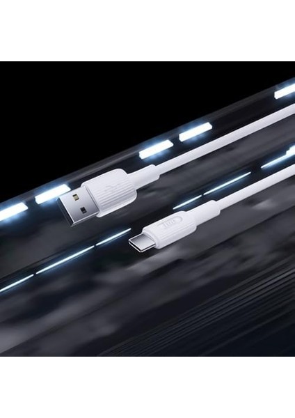 12W Usb-A To Type-C Silikon Hızlı Şarj ve Data Kablosu Beyaz 2 Metre