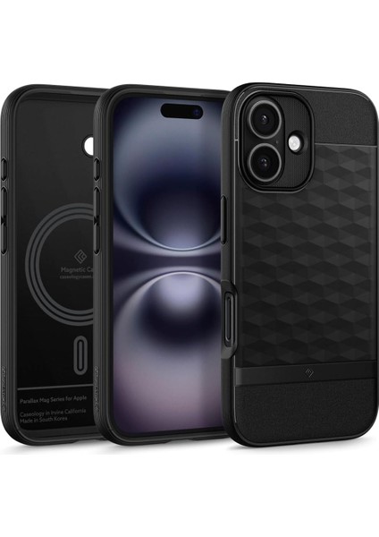 Spigen iPhone 16 Plus Kılıf Parallax Mag Magsafe Özellikli Matte Black - ACS08103