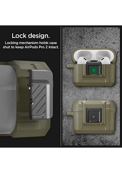 Airpods Pro (2. Nesil) Kılıf Lock Fit Vintage Khaki - ACS05911 modelleri