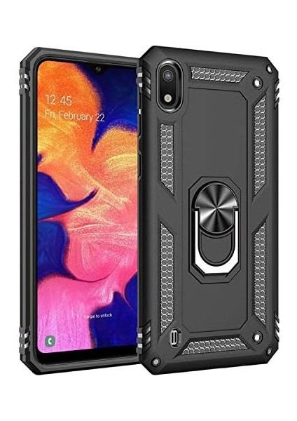 Samsung Galaxy A10 Için Kılıf Military Ring Holder Siyah [galaxy A10 ile Uyumlu Kılıf - Siyah] modelleri