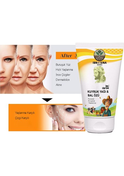 2 Adet Kuyruk Yağı & Bal Özlü Doğaldan Gelen Yüz Kremi 50 ml