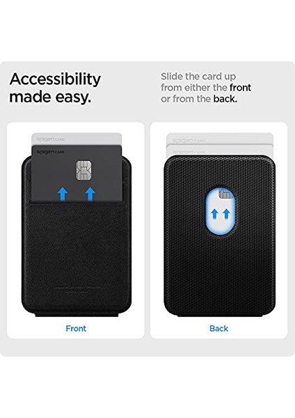 Magsafe ile Uyumlu Kart Hazneli Cüzdan (Iphone 15/14/13/12 Serisi Için) Smart Fold Wallet Black - AMP02746