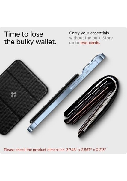 Magsafe ile Uyumlu Kart Hazneli Cüzdan (Iphone 15/14/13/12 Serisi Için) Smart Fold Wallet Black - AMP02746