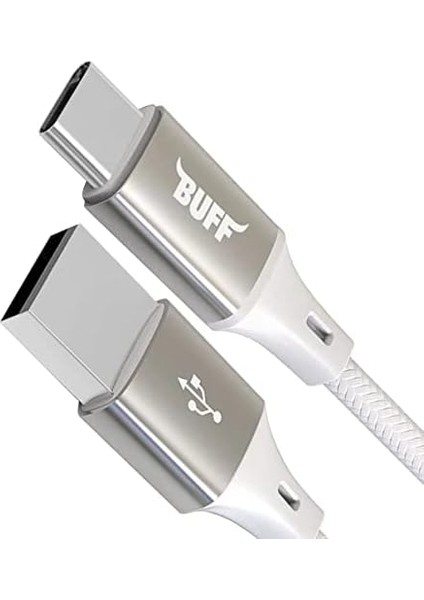 BL71 USB To Type-C 2.4A 1.2m Örgülü Data ve Şarj Kablosu (Beyaz)