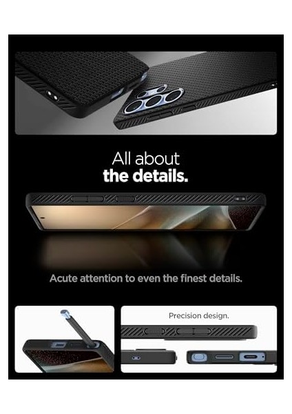 Galaxy S25 Ultra Kılıf Liquid Air Matte Black - ACS08953 fiyatları