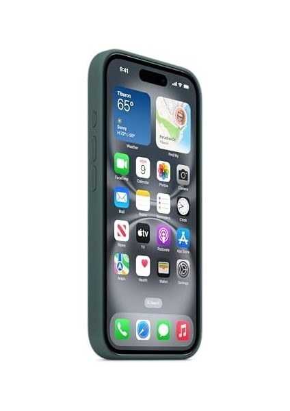 iPhone 16 Için Magsafe Özellikli Silikon Kılıf - Göl Yeşili modelleri