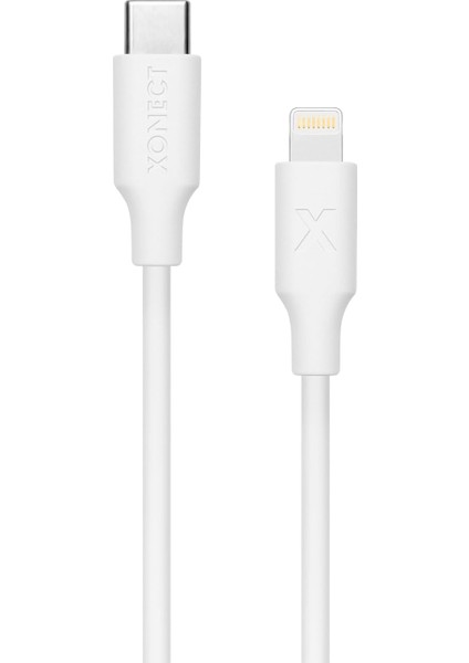 Type-C To Lightning Uyumlu iPhone Modelleri Için Hızlı Şarj ve Data Kablosu 100 cm (Beyaz)