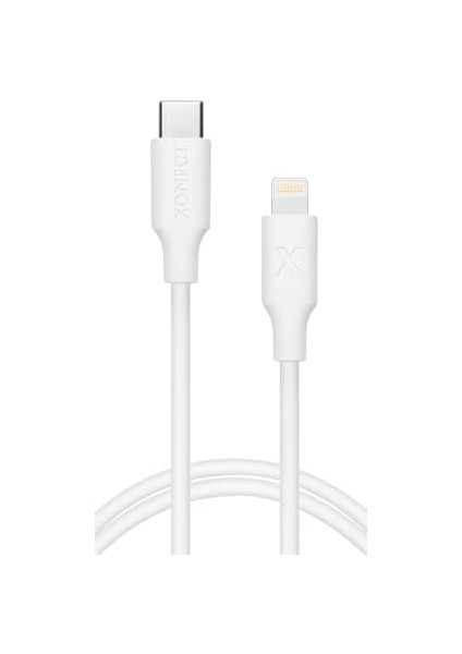 Type-C To Lightning Uyumlu iPhone Modelleri Için Hızlı Şarj ve Data Kablosu 100 cm (Beyaz)