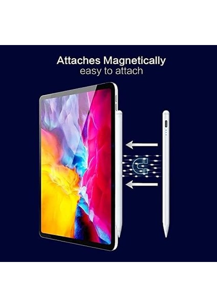 iPad 9. ve 10. Nesil Için Stylus Kalem, Apple Pencil 2. Nesil, iPad 2018-2024 Için 10 Dakika Hızlı Şarj Apple Kalemi, iPad Pro 11"/12.9", iPad Mini 5/6, iPad 6/7/8, iPad Air 3/4/5, Beyaz