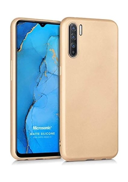 Matte Silicone Oppo Reno 3 Için Kılıf Gold [reno 3 ile Uyumlu Kılıf - Gold] fiyatları