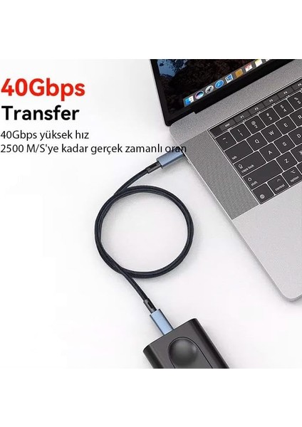 Profesyonel 240W Type-C Şarj Kablosu 40GBPS Veri Aktarım 8k HDMI Notebook Laptop Macbook Şarj Usb4.0