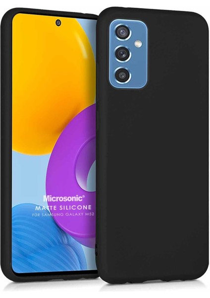 Matte Silicone Samsung Galaxy M52 Için Kılıf Siyah [galaxy M52 ile Uyumlu Kılıf - Siyah]