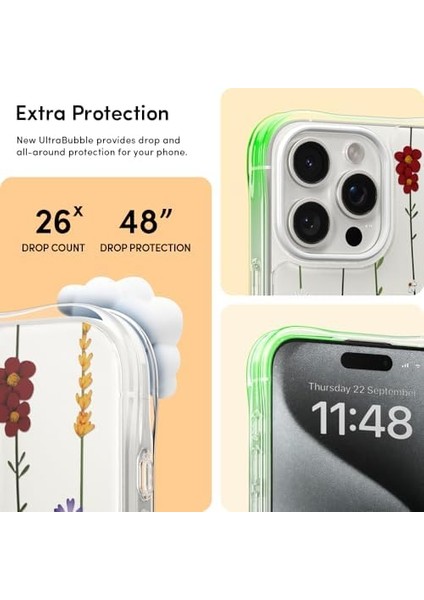 Ciel By Cyrill iPhone 15 Pro Kılıf Cecile Flower Garden - ACS06760 modelleri