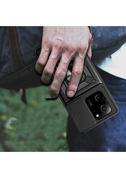Xiaomi Mi 13T / Mi 13T Pro Uyumlu Kamera Korumalı Sürgülü Yüzüklü Tank Kılıf modelleri
