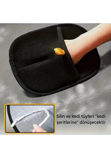 Çift Taraflı Statik Kedi Köpek Tüy Temizleme Eldiveni Giysiler, Mobilyalar ,halılar Için