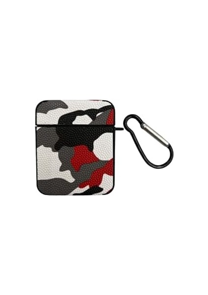 Airpods 1/2 Nesil ile Uyumlu Kamuflaj Desenli Premium Koruyucu Kılıf + Karabina Klipsli, Dayanıklı ve Şık Silikon Kılıf (No6) modelleri