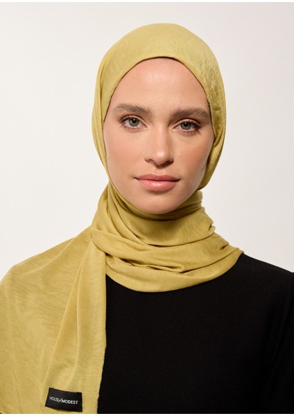 Tesettür Şal - Yağ Yeşili modelleri