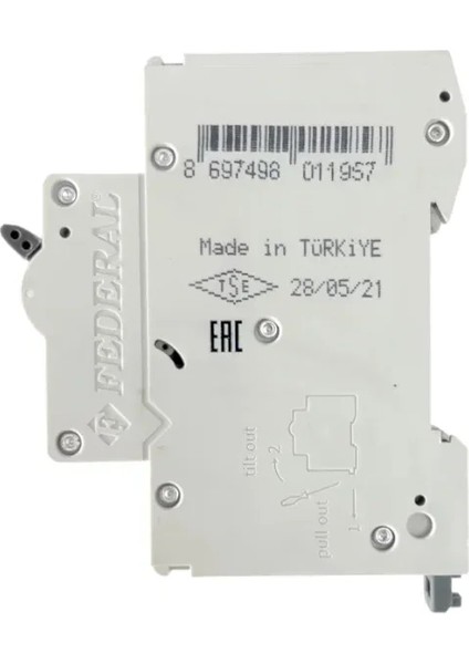 1X20A 3ka C Tipi Tek Kutuplu Otomatik Sigorta Fm3, 9EC-C0331-0D20