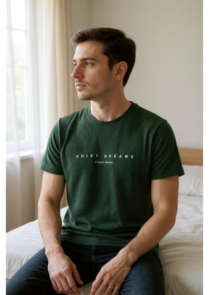 Erkek Regular Yeşil Baskılı T-Shirt fiyatları