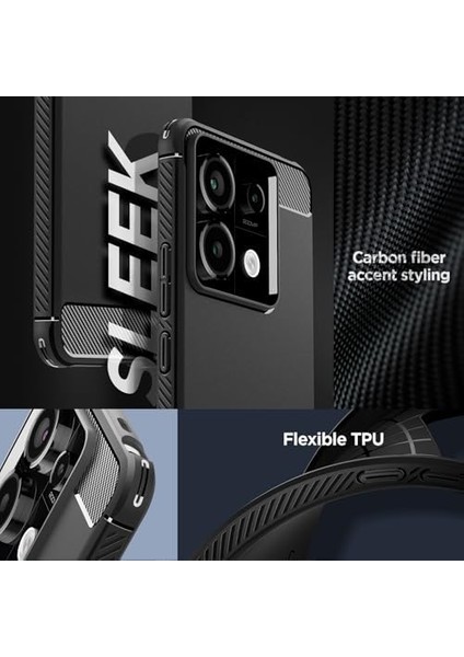 Xiaomi Redmi Note 13 Pro 5g / Poco X6 5g Kılıf Rugged Armor Matte Black - ACS07254 modelleri
