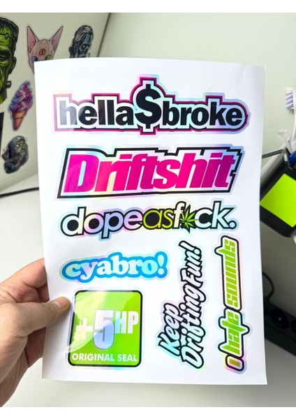 Araba Sticker ( Etiket ) Notebook,kask, Duvar, Bisiklet, Motosiklet, Dolap, Kapı A4 Boyutlarında