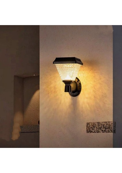 Güneş Enerjili Solar 2'li Dekoratif Duvar Apliği Kumandalı Çok Renkli-Ayarlanabilir Mod