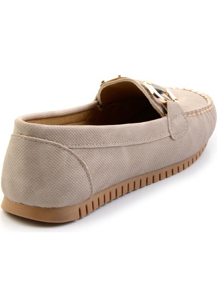 Bej Kot Kadın Loafer Ayakkabı K01542010737