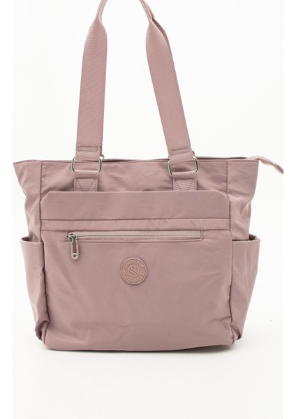 Kadın Çok Gözlü Kullanışlı Suya Dayanıklı Saten Kumaş El ve Omuz Çantası