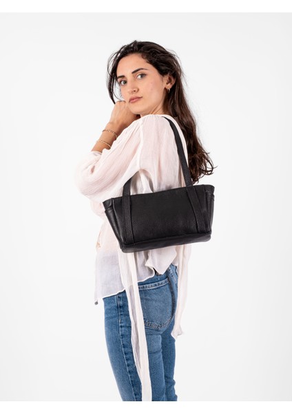 Kadın Hakiki Deri Omuz Çantası Minimalist Tasarım, Ayarlanabilir Uzun Askılı, Yumuşak Deri