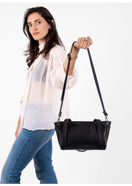 Kadın Hakiki Deri Omuz Çantası Minimalist Tasarım, Ayarlanabilir Uzun Askılı, Yumuşak Deri