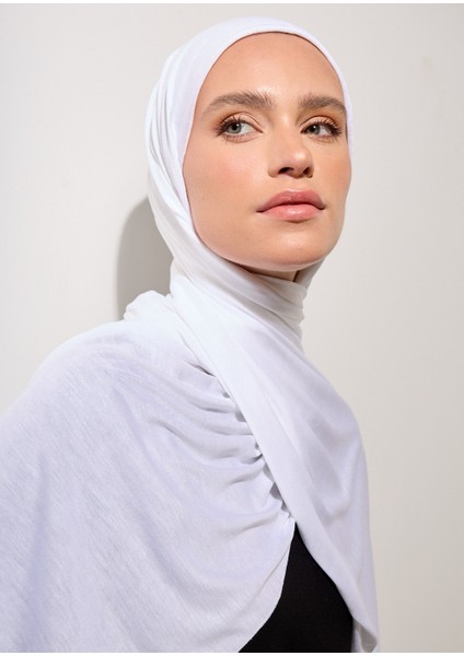 Beyaz Jarsey Şal