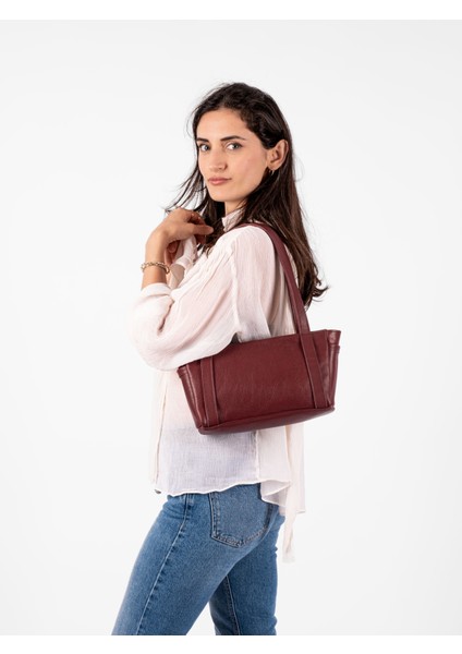 Kadın Hakiki Deri Omuz Çantası Minimalist Tasarım, Ayarlanabilir Uzun Askılı, Yumuşak Deri