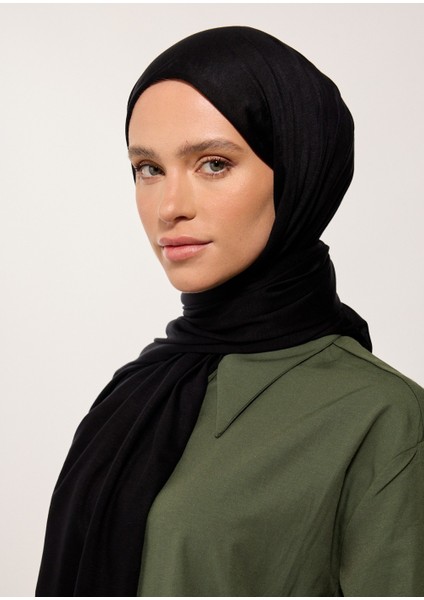 Siyah Jarsey Şal modelleri
