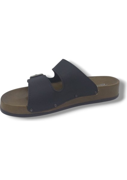 Parmi 606 Erkek Siyah Cırtlı Tokalı Günlük Kullanım Terlik modelleri