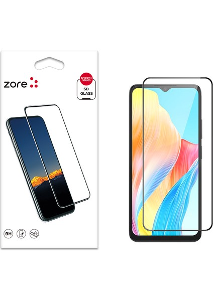 Oppo A38 Zore Kenarları Kırılmaya Dayanıklı Cam Ekran Koruyucu