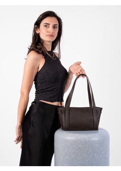 Kadın Hakiki Deri Omuz Çantası Minimalist Tasarım, Ayarlanabilir Uzun Askılı, Yumuşak Deri