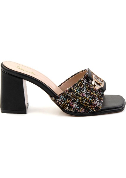 Siyah Desenli Kadın Terlik K04231448804