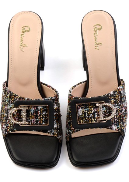 Siyah Desenli Kadın Terlik K04231448804 fiyatları