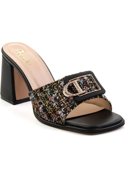 Siyah Desenli Kadın Terlik K04231448804 modelleri