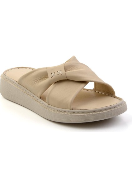 Bej Leather Kadın Terlik K04331045103 fiyatları