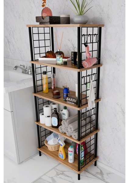 5 Raflı Çevir-Kur Raf Ünitesi | Telli Metal Gövdeli Organizer | Banyo, Mutfak, Balkon, Antre Uyumlu modelleri