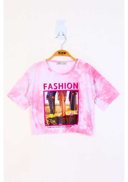 Kız Çocuk Batik Desenli Fashıon Baskılı Crop Tişört modelleri