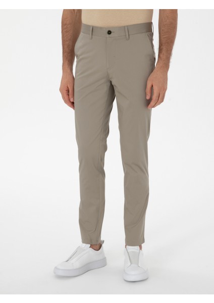 Erkek Yeşil Slim Fit Pamuk Karışımlı Kanvas Pantolon 50298899-VR054 fiyatları