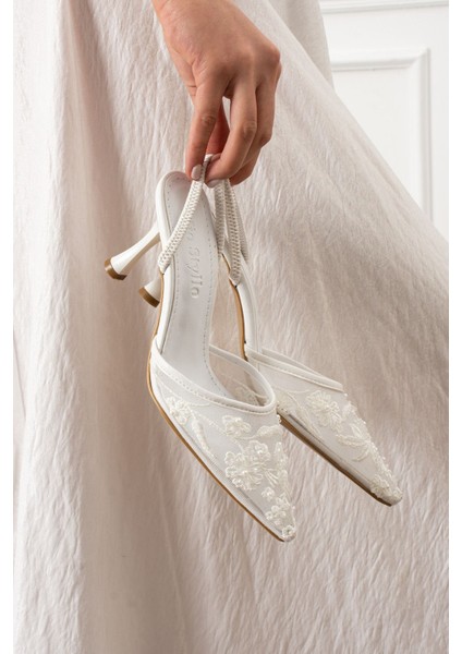 Natalyn File Nakış ve Boncuk Detaylı Sivri Burun Kadın Topuklu Ayakkabı fiyatları