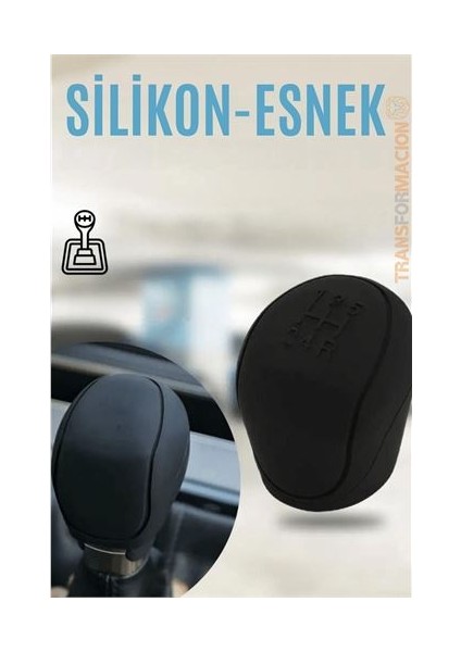 Siyah Silikon Esnek Her Araca Vites Topuzu