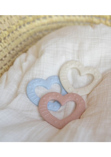 Mbb E- Ticaret Bibs Baby Bitie Diş Kaşıyıcı Heart - Pink Plum