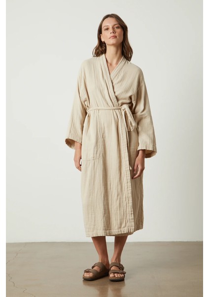 Müslin Kadın Bornoz – Kimono Modeli Sabahlık – %100 Organik Pamuk, 2 Kat Müslin Kumaş – Plaj, Spa, Hamam, Yazlık ve Günlük Kullanım Için Hafif, Nefes Alabilir, Kuşaklı ve Cepli Tasarım modelleri
