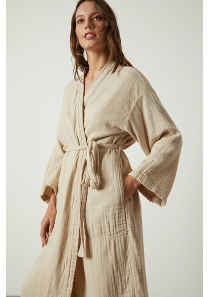 Müslin Kadın Bornoz – Kimono Modeli Sabahlık – %100 Organik Pamuk, 2 Kat Müslin Kumaş – Plaj, Spa, Hamam, Yazlık ve Günlük Kullanım Için Hafif, Nefes Alabilir, Kuşaklı ve Cepli Tasarım indirimleri