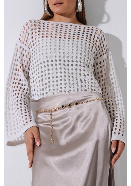 Pınkmark Kadın Gold Siyah Mineli Zincir Kemer PMKM25596 modelleri